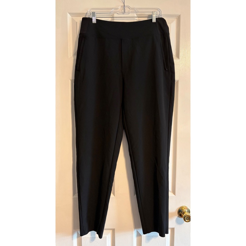 Athleta Brooklyn Mid Rise Ankle Pant Black 12 Tall Stretch Travel Work #198671